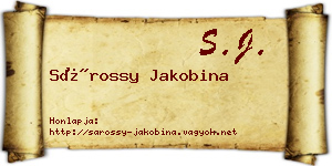 Sárossy Jakobina névjegykártya